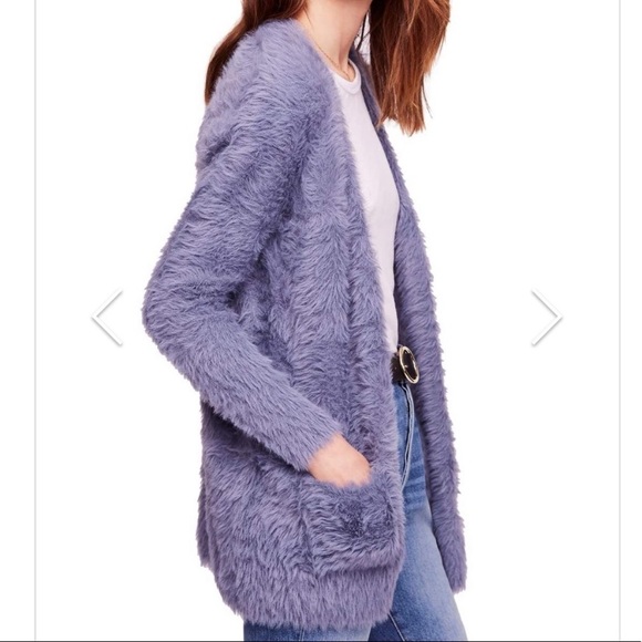 FREE PEOPLE Faux Fur Cardi Cardigan Rain - Picture 2 of 4